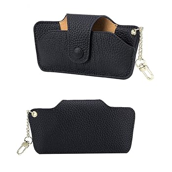 ZZHAOYI Genuine Leather Glasses Case Portable Slim
